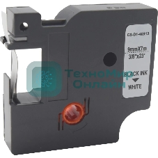 Картридж ленточный Cactus CS-D1-40913 9мм, черный шрифт, белый фон, 7м для DYMO LM 160, 210D, 280, PnP, 420P, 500 TS; Rhino Pro 6000, 5200, 4200