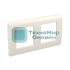 Рамка двухместная DKC Brava 75012W 2+2 модуля, белая