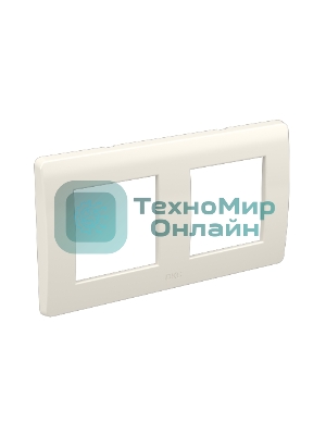 Рамка двухместная DKC Brava 75012W 2+2 модуля, белая