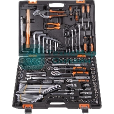 Набор инструментов ВИХРЬ 1/2, 1/4, CrV, в кейсе 142 предмета 73/6/7/13