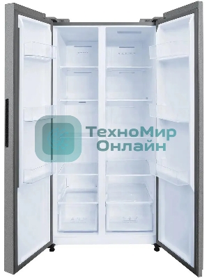 Холодильник Centek CT-1757 NF нержавеющая сталь двухкамерный 271/189л морозилка сбоку, No Frost, Side by Side