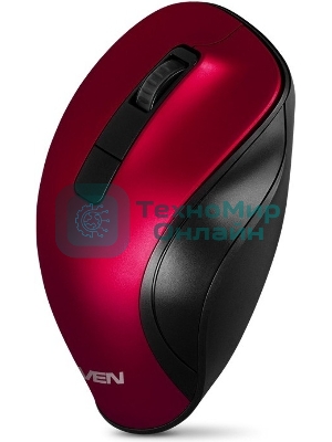 Мышь беспроводная SVEN RX-525SW красная (бесшумн. кл., 5+1кл. 600-1400DPI, Soft-touch, блист.)