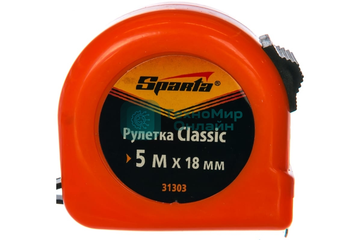 Рулетка Sparta Classic, 5 м х 18 мм, пластиковый корпус