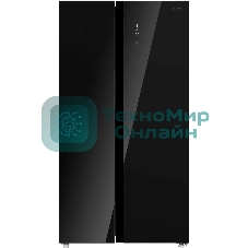 Холодильник Maunfeld MFF177NFB Slim Inverter черный двухкамерный 352/198л морозилка слева, No Frost, Side by Side