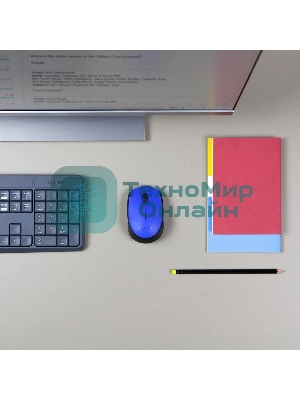 Мышь беспроводная Logitech M171 синий, 1000 dpi, радиоканал, USB, кнопки - 3