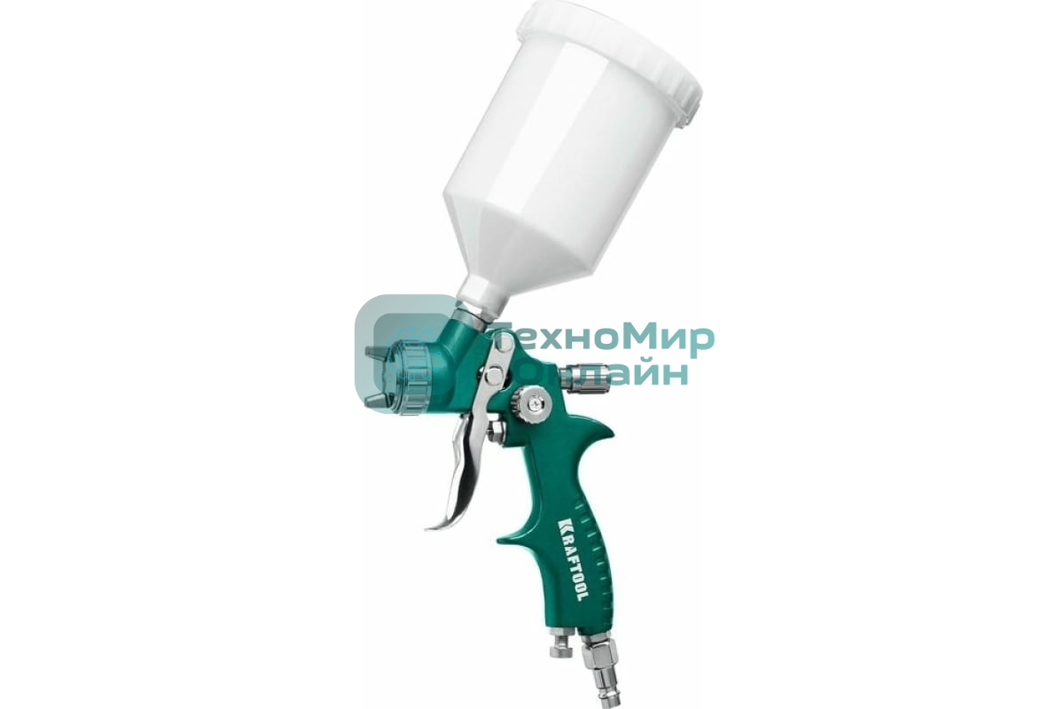 Краскопульт пневматический KRAFTOOL AirFlat LVLP c верхним бачком, 1.4мм
