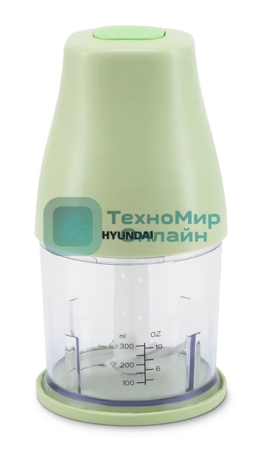 Измельчитель электрический Hyundai HYC-P3108 0.8л. 300Вт черный/зеленый