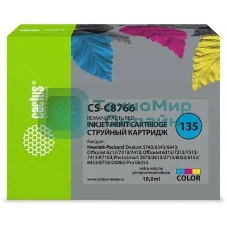 Картридж струйный Cactus CS-C8766 №135 многоцветный (18 мл) для HP DJ 5743/6543/6843/DJ 6213/7313/7413/6313/7213/7313/7413/K7103/PS 2573/2613/2713/8053/8153/8453/8753/D5063/Pro B8353