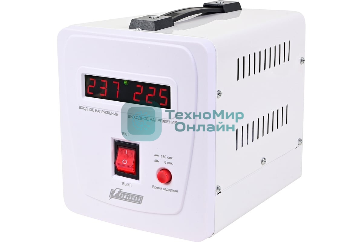 Стабилизатор напряжения PowerMan AVS 2000 E белый