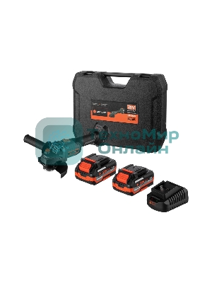 Угловая шлифовальная машина бесщеточная УШМ Anycons JM-125S, 125м, 21В, 8500 об/мин, 2 акб, JM-1252