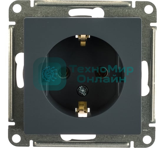 Механизм розетки 1-м СП AtlasDesign 16А IP20 с заземл. грифель