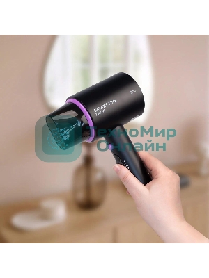 Фен Galaxy Line GL 4346 черный, 1400 Вт, компактный