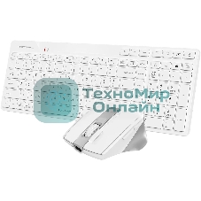Комплект клавиатура+мышь A4Tech FStyler FB2800C Air2 беспроводной, USB + Bluetooth, 2000 DPI, белый/серый