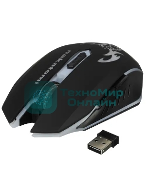 Мышь беспроводная Nakatomi MROG-15U черный, 1600 dpi, радиоканал, USB, кнопки - 6