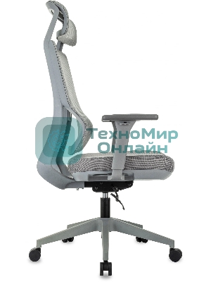 Кресло Бюрократ MC-G411N-H серый, сетка, подголовник