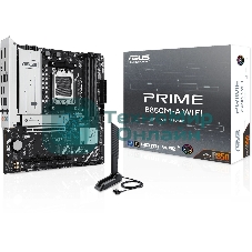 Материнская плата ASUS PRIME B850M-A WIFI, AM5, AMD B850, 4xDDR5, 4xSATA, 3xM.2, 1xPCIe 5.0 x16, 1xPCIe 4.0 x16, 1xHDMI, 2xDP, 1x2.5Gb LAN, Wi-Fi 6E, Bluetooth 5.3, 2xUSB-A 10Gbps, 2xUSB-A 5Gbps, 4xUSB-A 2.0, 3x3.5 мм, 7.1, mATX