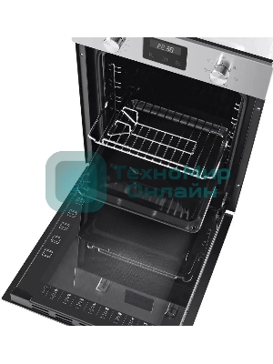 Шкаф духовой электрический Maunfeld EOEM516S, встраиваемый, 51л, дверца с 2 стеклами, нержавеющая сталь