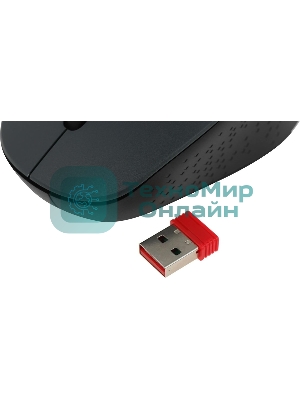 Мышь беспроводная Defender Auris MB-027 серый, 1600 dpi, радиоканал, USB, кнопки - 4