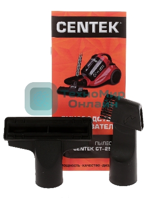 Пылесос Centek CT-2530 красный/черный, 400/2300 Вт, уборка сухая, пылесборник контейнер 2 л