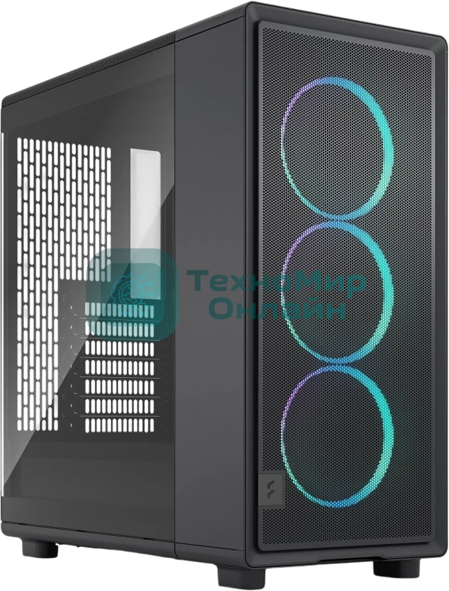 Корпус Fractal Design Epoch Black TG RGB Light Tint, Midi-Tower, чёрный, 3 x 120 мм