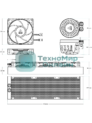 Система жидкостного охлаждения Arctic Cooling Liquid Freezer III Pro 360 ARGB ACFRE00184A черный 120мм алюминий+медь 2500rpm 31db 4-pin