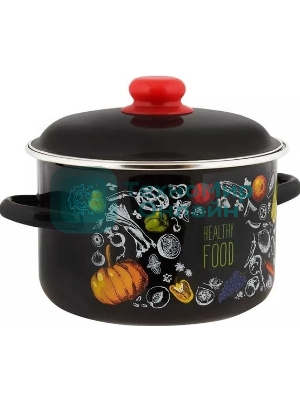Кастрюля Appetite 1RD221М Healthy food с крышкой, эмалированная сталь 5,5 л