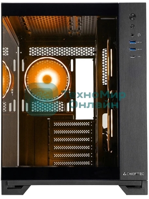 Компьютерный корпус Chieftec Visio черный без БП ATX 2x80мм 4x120мм 2x140мм 1xUSB 2.0 2xUSB 3.0 audio bott PSU