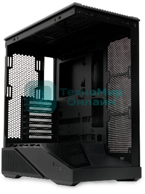 Компьютерный корпус без блока питания HSPD F711-TGbK, Panoramic Full Tower, Black, TG, 0.7 SPCC, no fans ATX, mATX, mITX 190/420/280мм 2x2.5