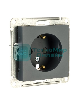 Механизм розетки 1-м СП AtlasDesign 16А IP20 с заземл. грифель