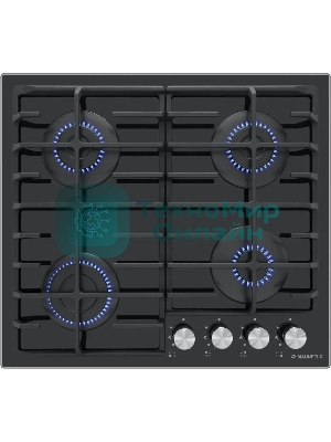Газовая варочная панель Maunfeld EGHG.64.6CB/G, 4 конфорки, закаленное стекло, черный