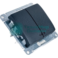 Механизм выключателя 2-кл. СП Glossa 10А IP20 10AX с подсветкой антрацит SchE GSL000753
