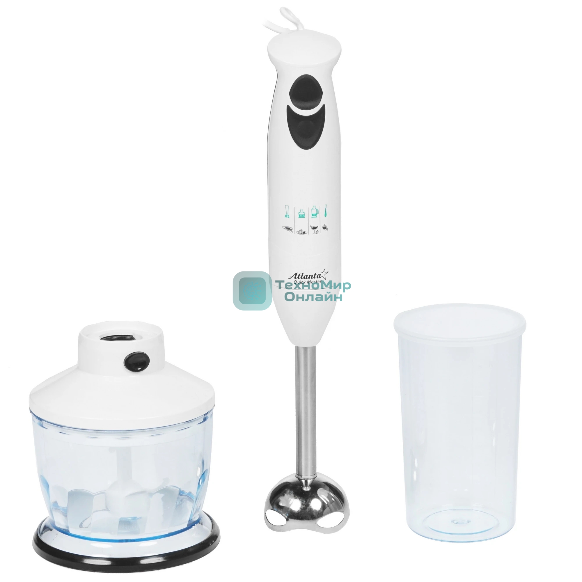Блендер погружной Atlanta ATH-333 белый, 600 Вт, 2 скорости
