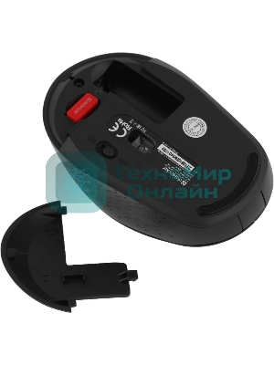 Мышь беспроводная Defender Auris MB-027 серый, 1600 dpi, радиоканал, USB, кнопки - 4