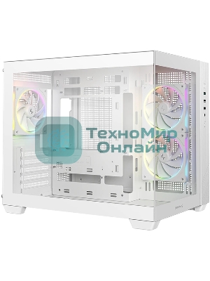Компьютерный корпус Deepcool CG330 3F WH без БП, боковое окно (панорама), 3x120мм ARGB PWM вентилятора, белый, mATX (R-CG330-BKNGM3-G)