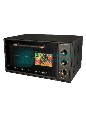 Мини-печь Maunfeld Мини-печь Maunfeld/ширина 60 см, механическое управление, 45 л,конвекция, черный+стекло,фурнитура бронза