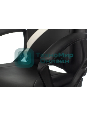 Кресло игровое Zombie DRIVER черный/белый, искусственная кожа, с подголов. крестовина пластик