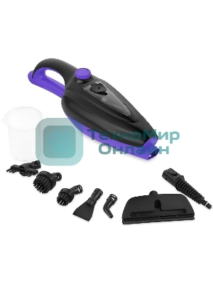 Швабра паровая Kitfort КТ-1051 1500Вт черный/фиолетовый
