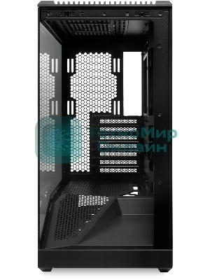 Компьютерный корпус без блока питания HSPD F711-TGbK, Panoramic Full Tower, Black, TG, 0.7 SPCC, no fans ATX, mATX, mITX 190/420/280мм 2x2.5