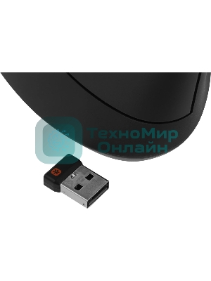 Мышь беспроводная/проводная Logitech MX Vertical графитовый, 4000 dpi, радиоканал, Bluetooth, USB, кнопки - 6