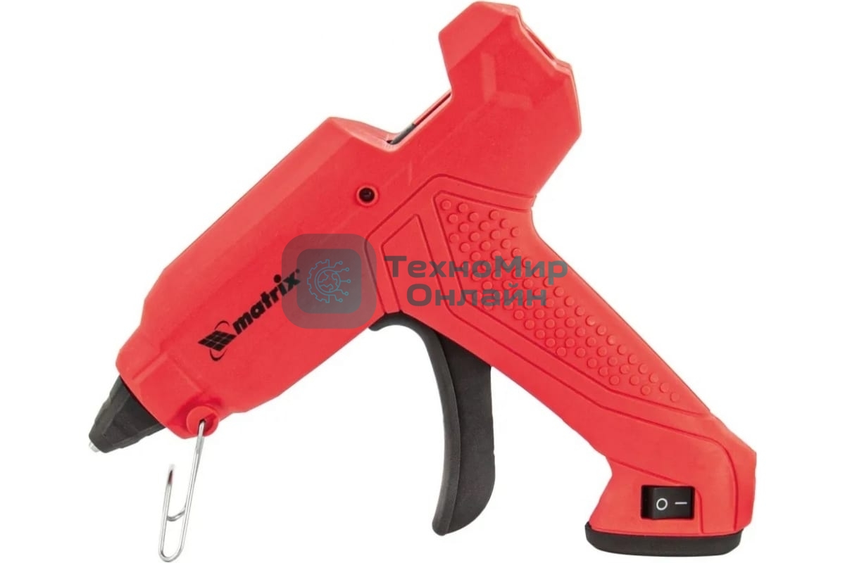 Клеевой пистолет Matrix 11 мм, 40 (100) Вт, 18 г/мин, выключатель и индикатор напряжения