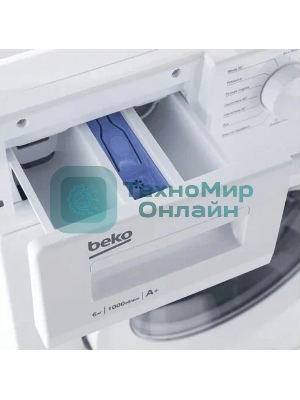 Стиральная машина Beko WRE6511BWW (R) белый, загрузка фронтальная 6 кг, 1000 об/мин., класс: А
