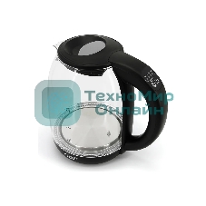 Чайник электрический Atlanta ATH-2532 черн, стекло Стекло, 1.7 л, 2200 Вт, ЦИФРОВОЙ КОНТРОЛЛЕР ТЕМПЕРАТУРЫ НА РУЧКЕ, черный, температурная иллюминация, защита от перегрева без воды.