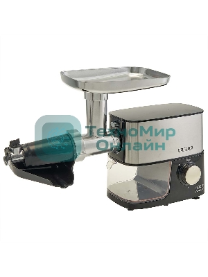 Мясорубка электрическая DELTA LUX DE-602MS черный, 3600 Вт, 2.5 кг/мин, реверс, защита от перегрузки, насадки - 6