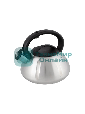 Чайник для плиты из нерж. стали MALLONY MAL-066, 3 литра, цельнометаллический, матовый, со свистком (910086)