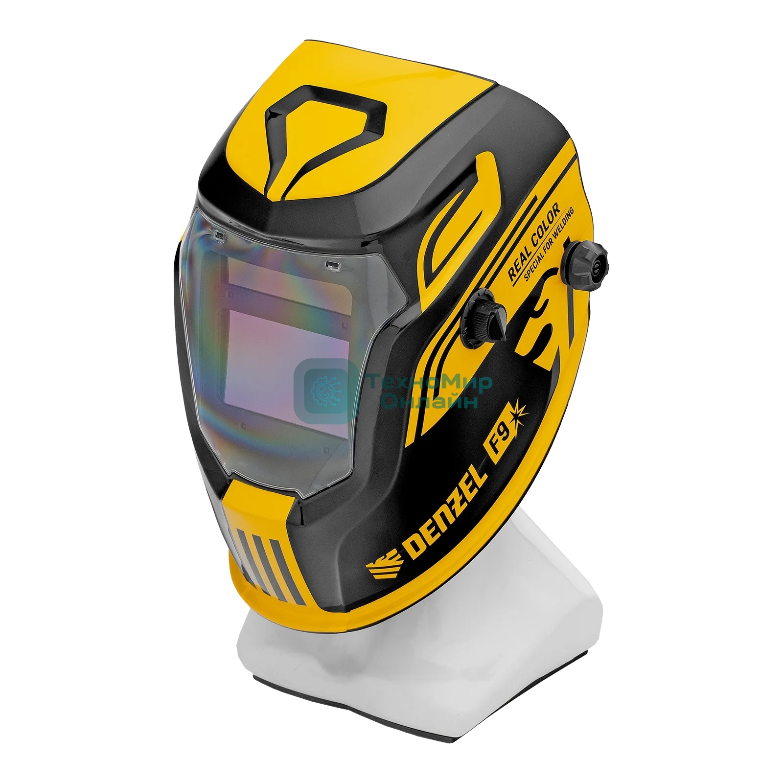 Щиток защитный лицевой (маска сварщика) Denzel F9, см. окно 100x60, Real Color, DIN 4-8/9-13