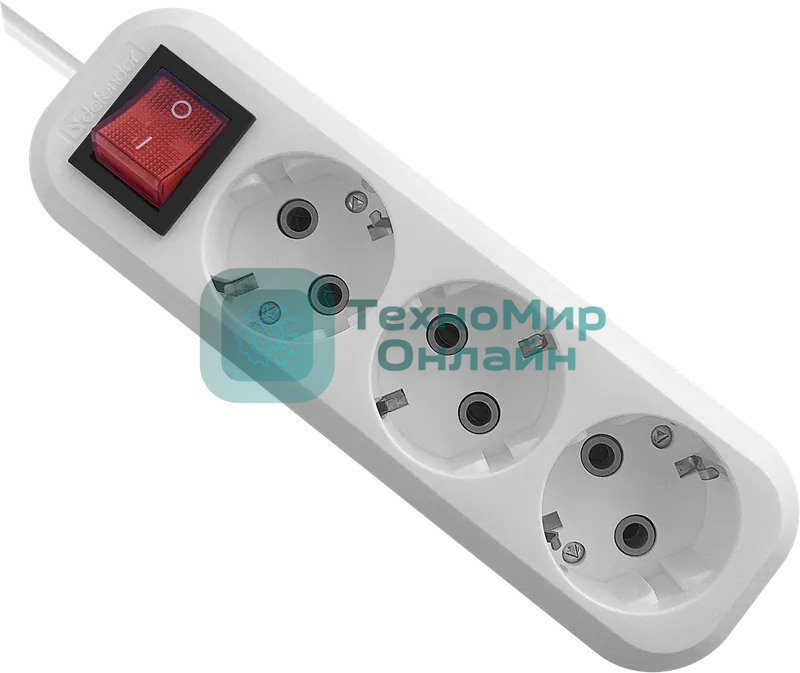 Удлинитель Defender с заземлением L330 16 А, 10 м, заземление, выключ_1