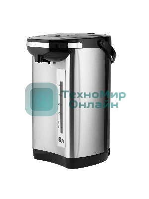Термопот Centek CT-1084 сталь, 6.0 л, 750 Вт, 2 способа подачи воды, двойная защита от перегрева