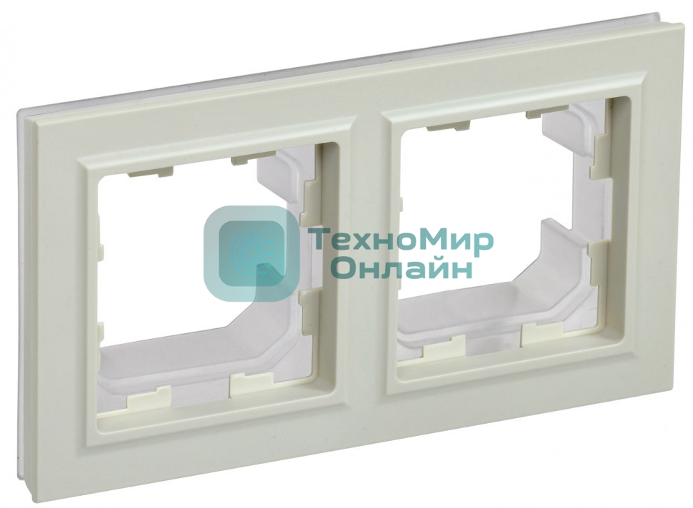 Рамка 2-местная IEK BRITE РУ-2-БрКр-44 IP44 бежевый
