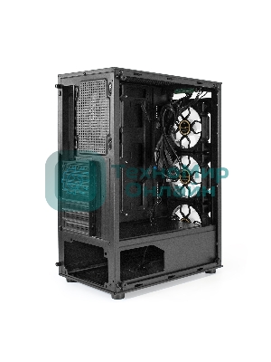 Компьютерный корпус Miditower ExeGate i3 BASE-NPX500 (ATX, БП 500NPX с вент. 12 см, с окном, 1*USB+1*USB 3.0, аудио, 4 вент. 12см с RGb подсветкой)