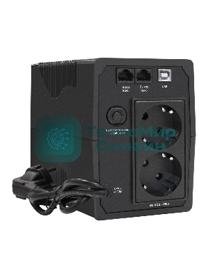 Источник бесперебойного питания ExeGate EP285597RUS SpecialPro UNB-650.LED.AVR.EURO.RJ.USB 650VA/360W, LED, AVR, 2 евророзетки, RJ45/11, USB, черный